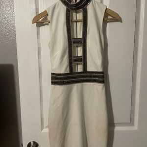 Bebe White Dress with Black Accents